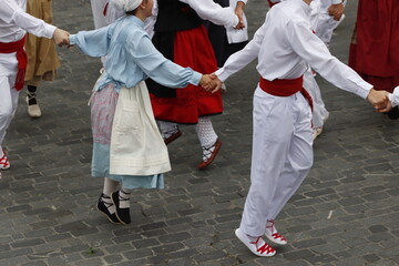 Basque folk dancers during a performance