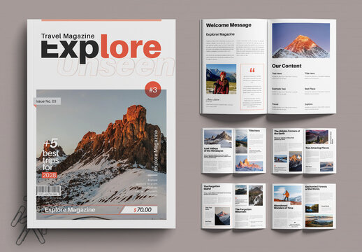 Explore Travel Magazine Template