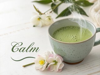 Serene Green Tea with Flowers for Tranquil Moments