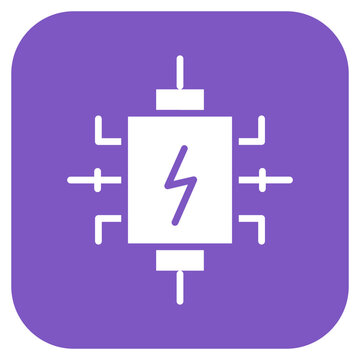 Capacitor icon vector image. Can be used for Electrician Tools.