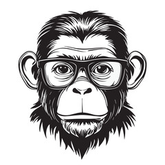 cartoon monkey wearing glasses