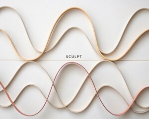 Abstract Curves of Thin String Art for Modern Decor