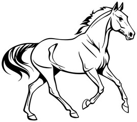 Silhouette of Horse in Motion – Grace and Power Vector