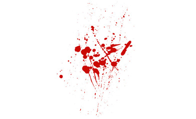 Blood splatter isolated on transparent background, Realistic red blood splatter, drop, and stain effect for medical, horror, and design projects