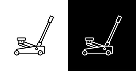 Car Jack  White Icon Set Design