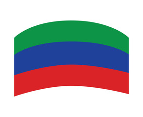 Dagestan National Europe Collection Flag Heart Emblem And Map Symbol Icon Vector Illustration Abstract Design Element