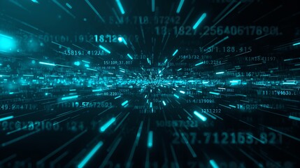 A data stream that appears to be streaming across the screen