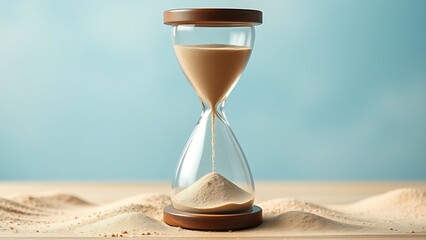 contradictory. An hourglass with sand flowing both ways, illustrating conflicting health guidance in a surreal way. wellbeing guides.