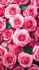 Rose's Blossom: A beautiful bloom of pink roses, their velvety petals delicately arranged, create a sense of romance and enchantment. the perfect gift to a romantic event.