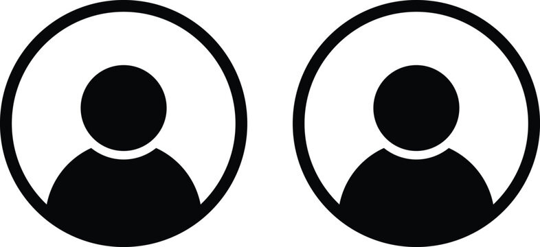 Male and Female Silhouette User Profile Avatars