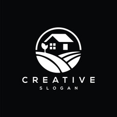 Simple modern home house or real estate logo design Home Vector logo