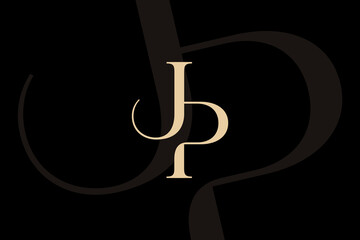 JP or PJ letter logo icon design. Classic style luxury initials monogram.