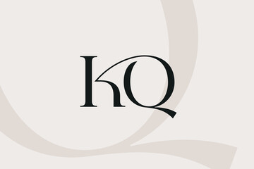 KQ or QK letter logo icon design. Classic style luxury initials monogram.