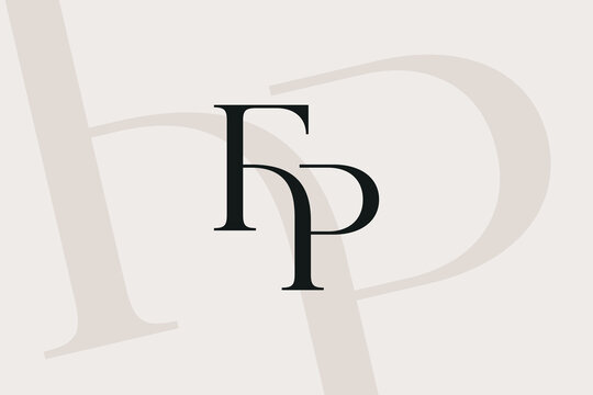 FP or PF letter logo icon design. Classic style luxury initials monogram.