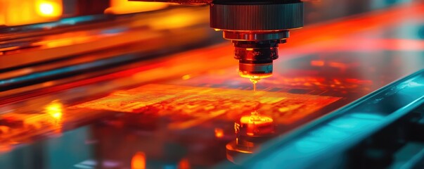 Applying liquid crystal to electronic component.