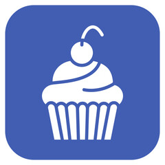 Cupcake icon vector image. Can be used for Baby Shower.