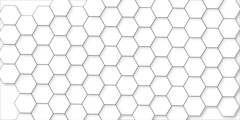 Naklejka premium Abstract honeycomb background in white color. seamless bright white abstract leikhq hexagon background. 