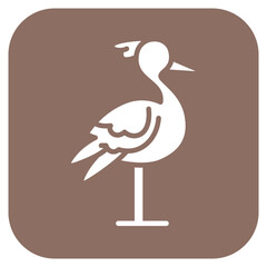 Stork icon vector image. Can be used for Baby Shower.