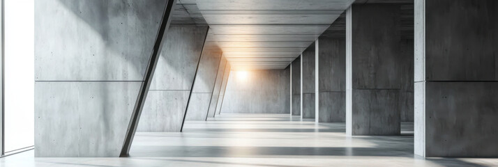 Obraz premium Minimalist concrete interior with geometric columns