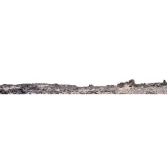 Panoramic volcanic mountain landscape with transparent background
