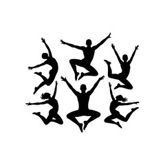 group of dancers jumping in rhythm