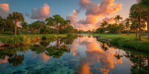 Majestic oak tree stands tall amidst a serene meadow, its gnarled branches stretching towards the sky, surrounded by a winding brook and lush greenery.