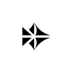 Abstract design featuring triangles and curved shapes on transparent background silhouette