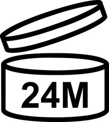 PAO symbol period after opening vector icon cosmetic open expiry date sign for package label isolated on white background