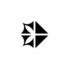 Abstract geometric design with triangles and curves on transparent background silhouette