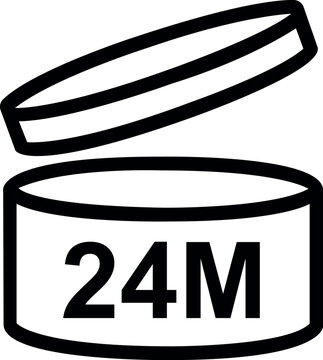 PAO symbol period after opening vector icon cosmetic open expiry date sign for package label isolated on white background