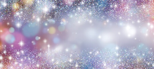 Shiny bright star glitter light background. Copy space for text and advert. Generative AI technology.	
