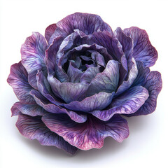 Obraz premium Fresh red cabbage with cut in half isolated on white background