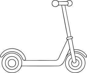 Scooter line art illustration representing outdoor adventure and transportation fun