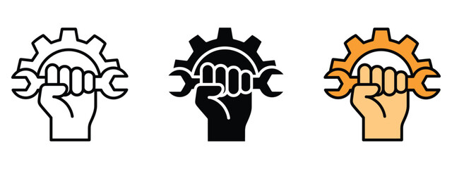 Labor icon vector. industry, mechanics, and powerful solution symbol. vector illustration.