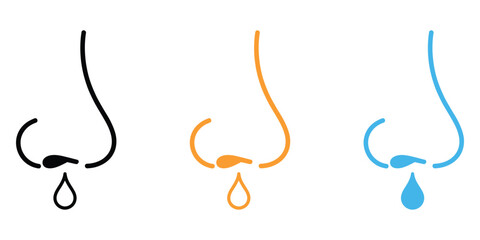 Runny nose icon vector. allergies, colds symptoms symbol. vector illustration.