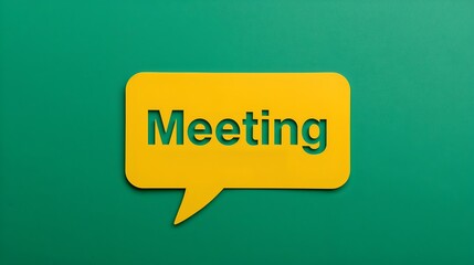 a conceptual visual representing a Meeting in a speech bubble