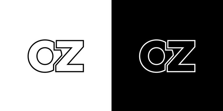 Letter O and Z, OZ logo design template. Minimal monogram initial based logotype.