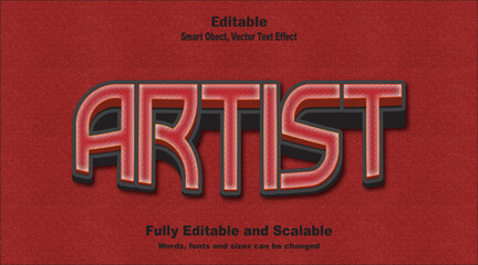 Artist text effect art, creative, brush, stylish, trendy and typography design.