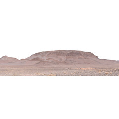 Panoramic volcanic mountain landscape with transparent background