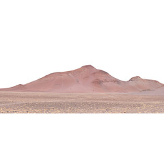 Panoramic volcanic mountain landscape with transparent background