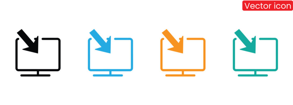 Dynamic download icon design with multiple color options. Ideal for website buttons, app interfaces, and digital projects that require a modern, clean look. Perfect for conveying information.