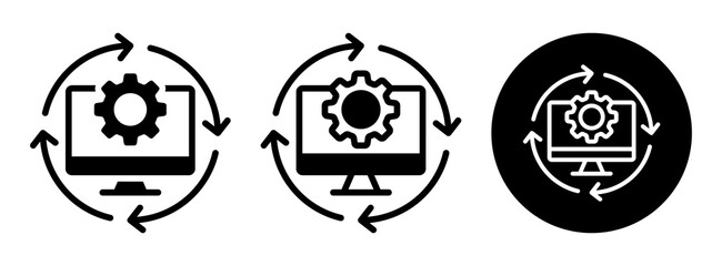 Automated Process Icon Collection Glyph & Mixed Style