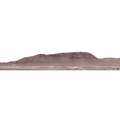 Panoramic volcanic mountain landscape with transparent background