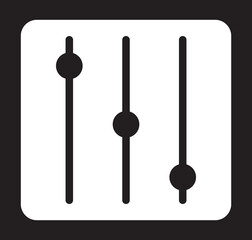 Equalizer control icon Vector logo outline. Minimalist sound control icon vector