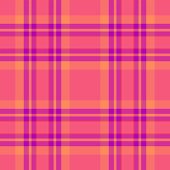 Invitation fabric tartan seamless, symmetry background textile vector. Rectangle plaid pattern texture check in red and pink colors.