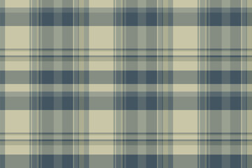 Endless check plaid texture, greeting card pattern seamless vector. Costume tartan fabric background textile in pastel and grey colors.
