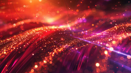 Glittering pink and gold particles forming a glowing abstract background