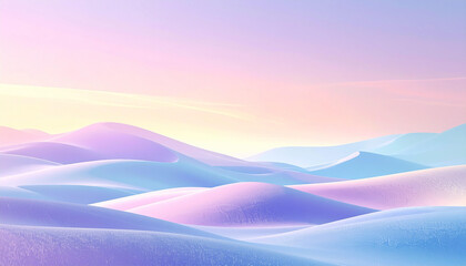Pastel Dreamscape A Serene Visualization of Soft, Rolling Hills Under a Gentle, Colorful Sky