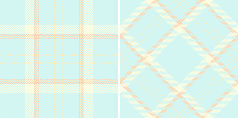 Plaid background fabric of seamless tartan vector with a check pattern textile texture. Set in summer colors. Colorful fashion choices for a vibrant look.