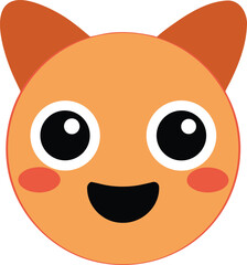 Cute Kawaii Smiling Cartoon Face Design
